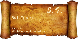 Sal Ipoly névjegykártya